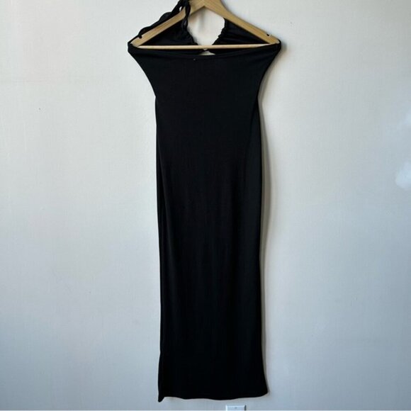 Meshki Maddie Ribbed Cut Out Maxi Bodycon Dress Black Size M - Picture 7 of 7
